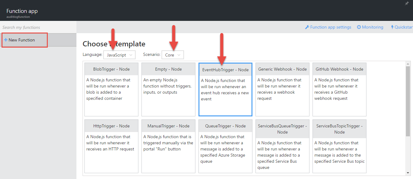 New Function Settings