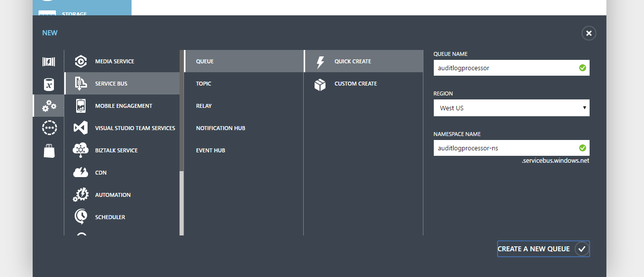 Service Bus Creation