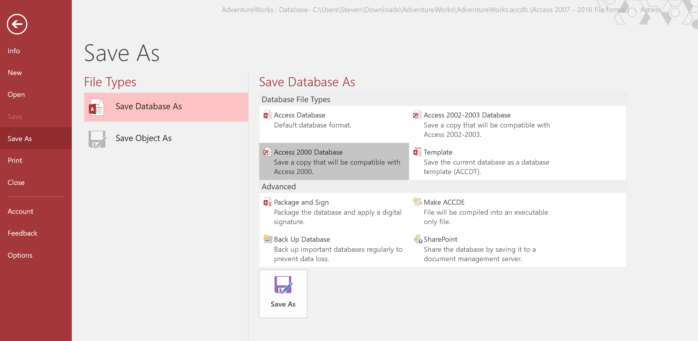 ms access runtime 2010 with ms access 2003